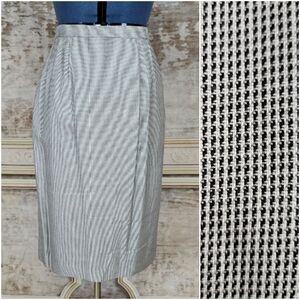 Vintage Houndstooth Pencil Skirt VTG 1990s 90s M Black White Academia Pinup Ska